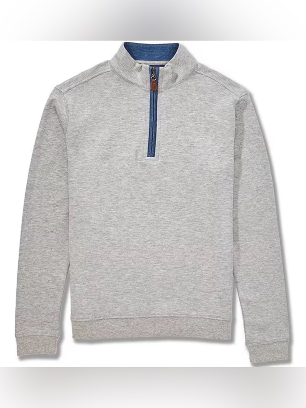Johnnie-O Boys 12 Sully Grey Quarter Zip Pullover Sweatshirt 1/4 zip lightweight